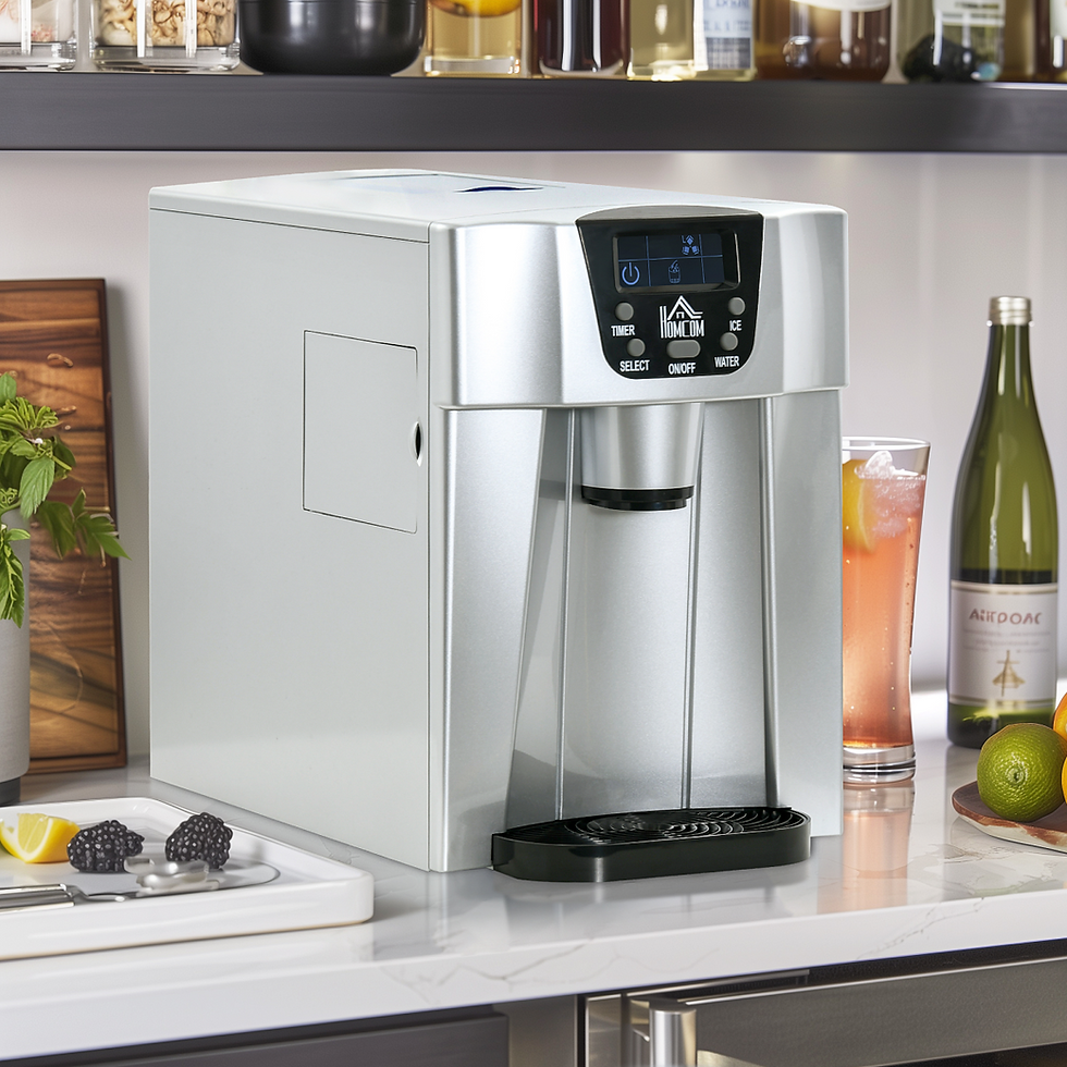 Thumbnail: HOMCOM Ice Maker Machine and Water Dispenser No Plumbing Required Silver