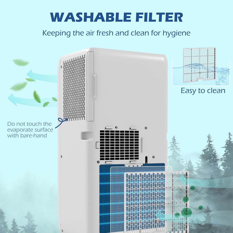 Thumbnail: HOMCOM 9,000 BTU Portable Air Conditioner with 20m², Dehumidifier, Timer