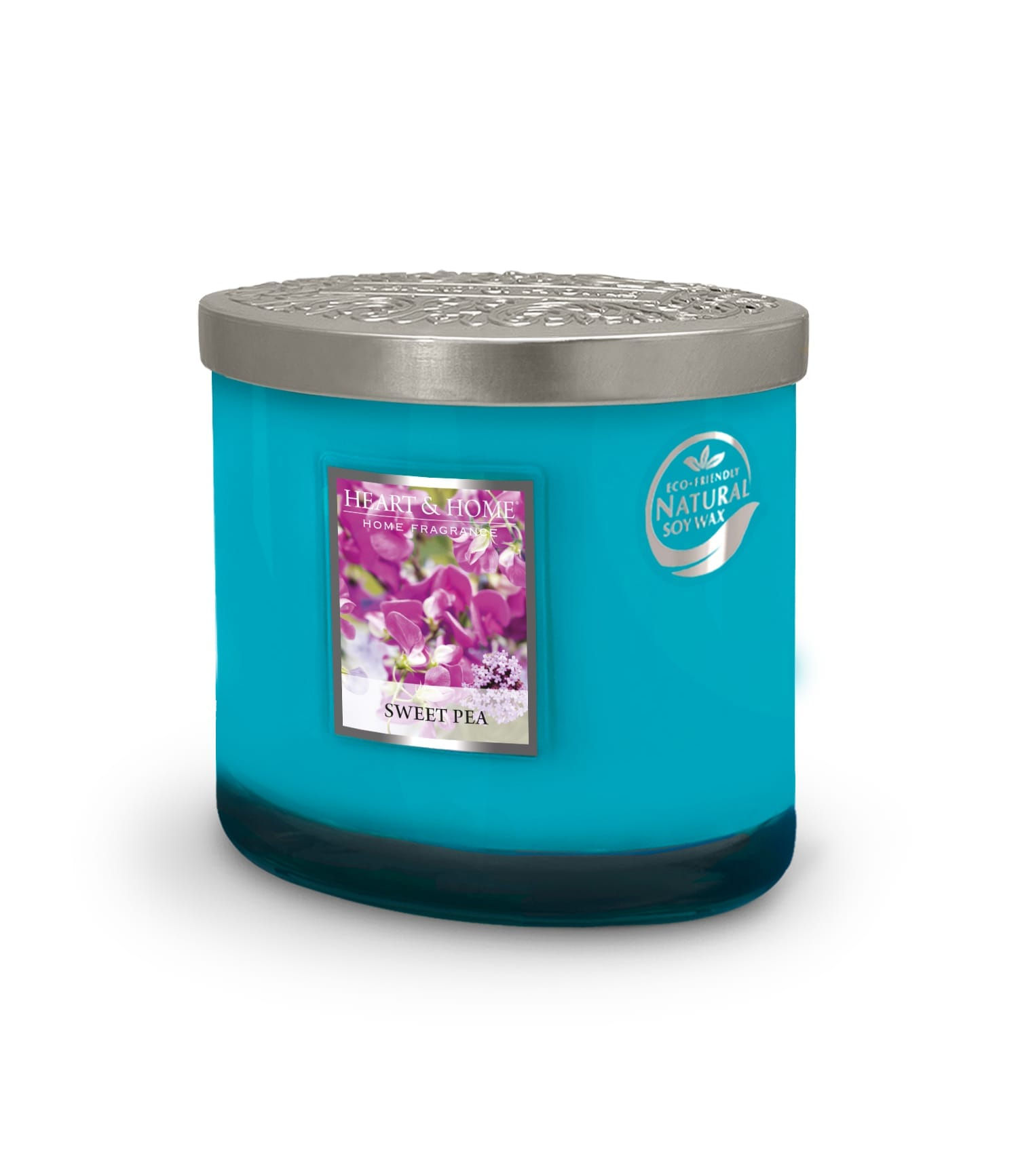 Heart & Home Sweet Pea Twin Wick Ellipse Soy Candle - 40-Hour Burn