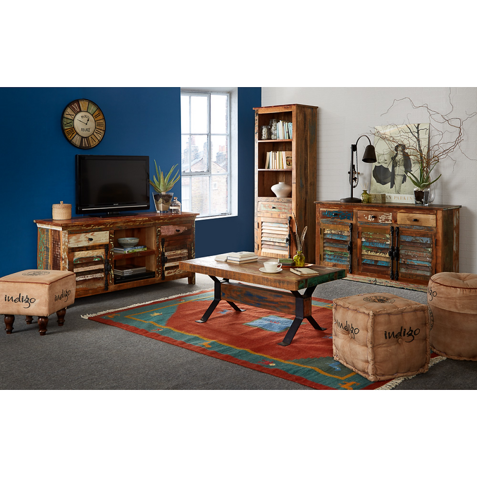 Thumbnail: Coastal Large Solid Reclaimed Wood TV Media Credenza, Fully Assembled