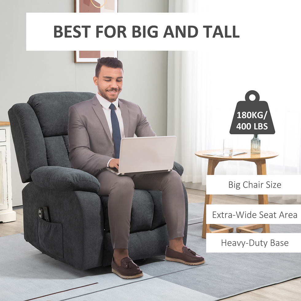 Thumbnail: HOMCOM Heavy-Duty Riser & Recliner Lift Chair - 180kg, Dark Grey