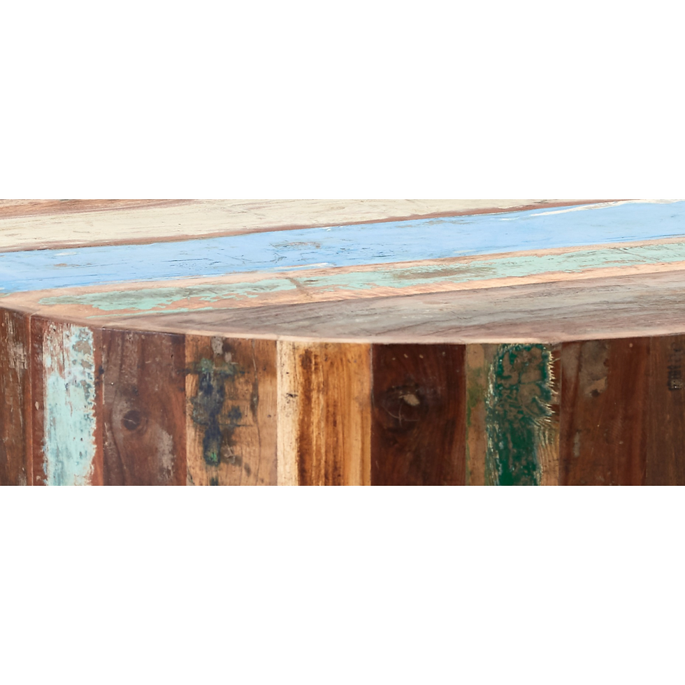 Thumbnail: Coastal Drum Coffee Table: Reclaimed Solid Wood, Hand-Finished & Durable