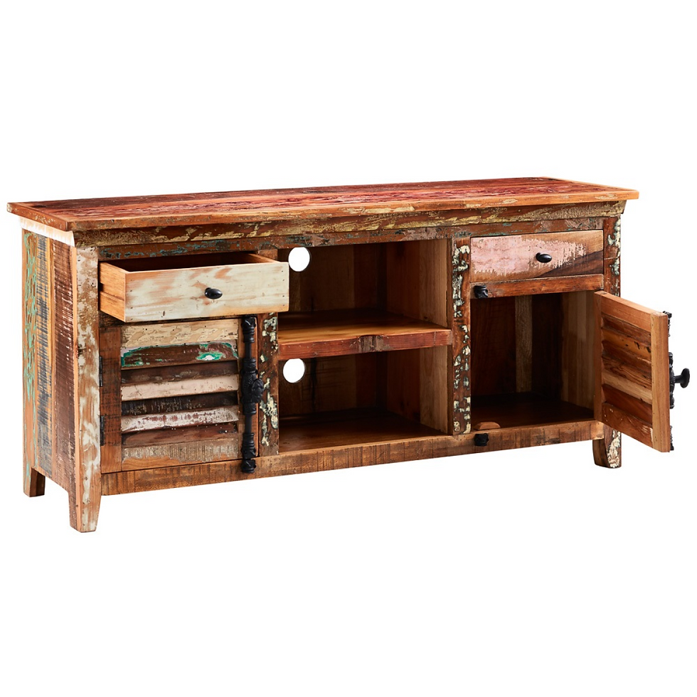 Thumbnail: Coastal Large Solid Reclaimed Wood TV Media Credenza, Fully Assembled