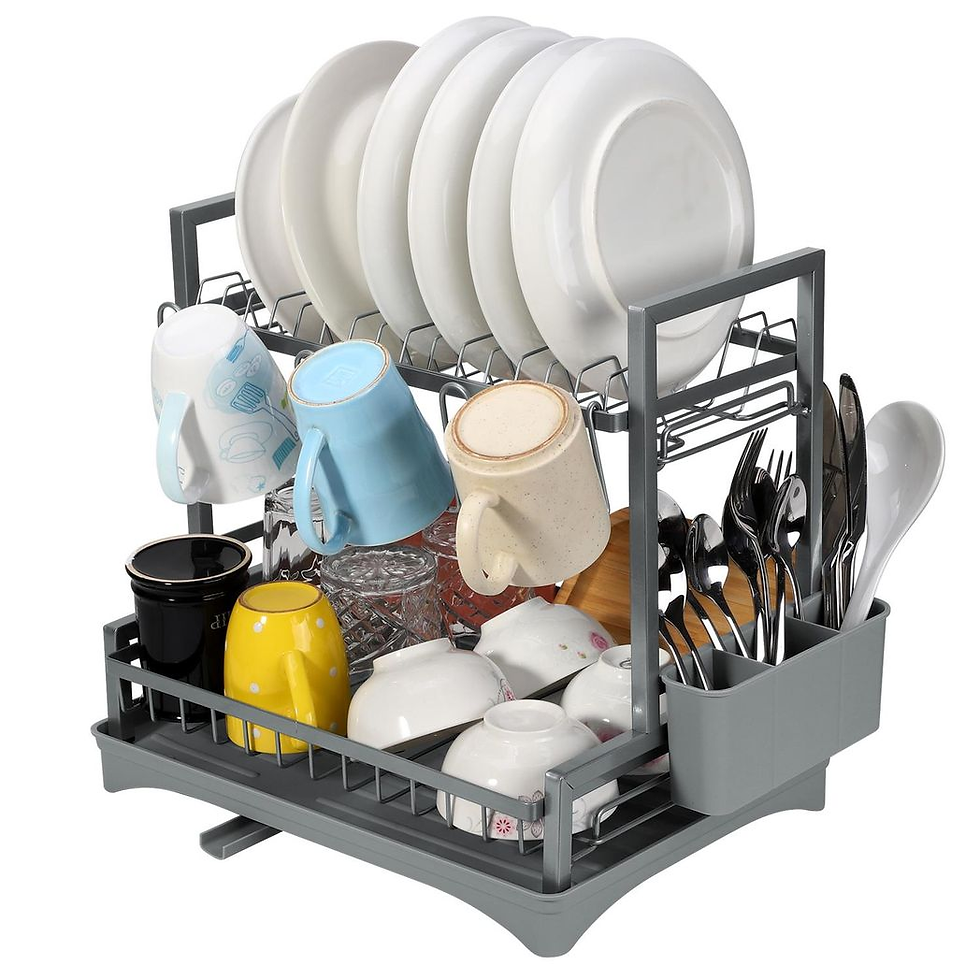 Thumbnail: VINSANI 2 TIER DISH DRAINER GREY 1010430