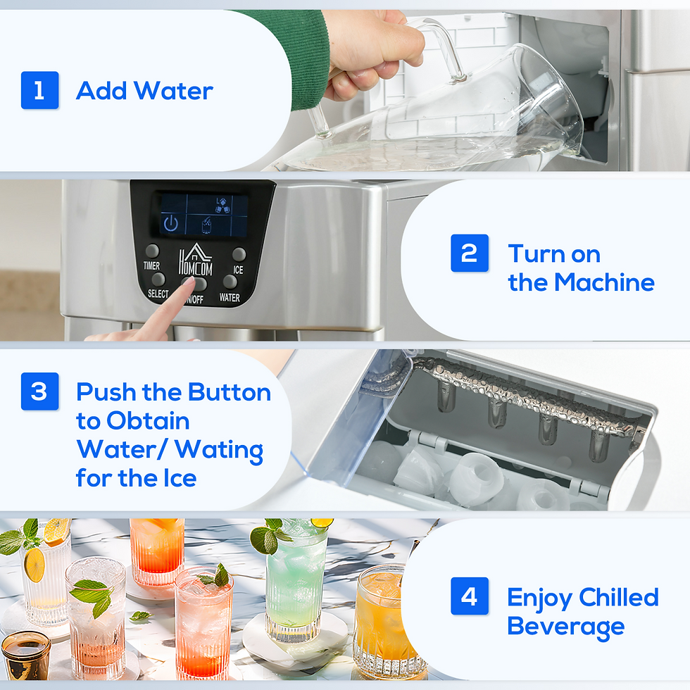 Thumbnail: HOMCOM Ice Maker Machine and Water Dispenser No Plumbing Required Silver
