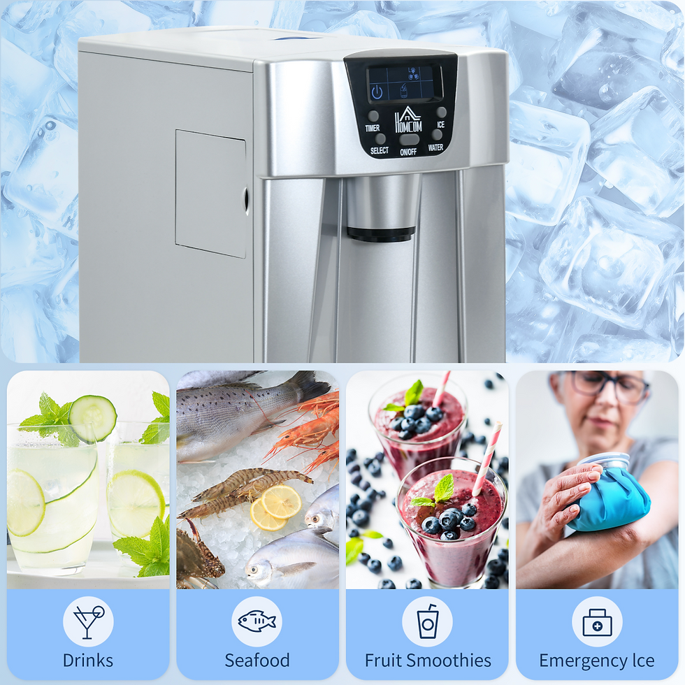 Thumbnail: HOMCOM Ice Maker Machine and Water Dispenser No Plumbing Required Silver