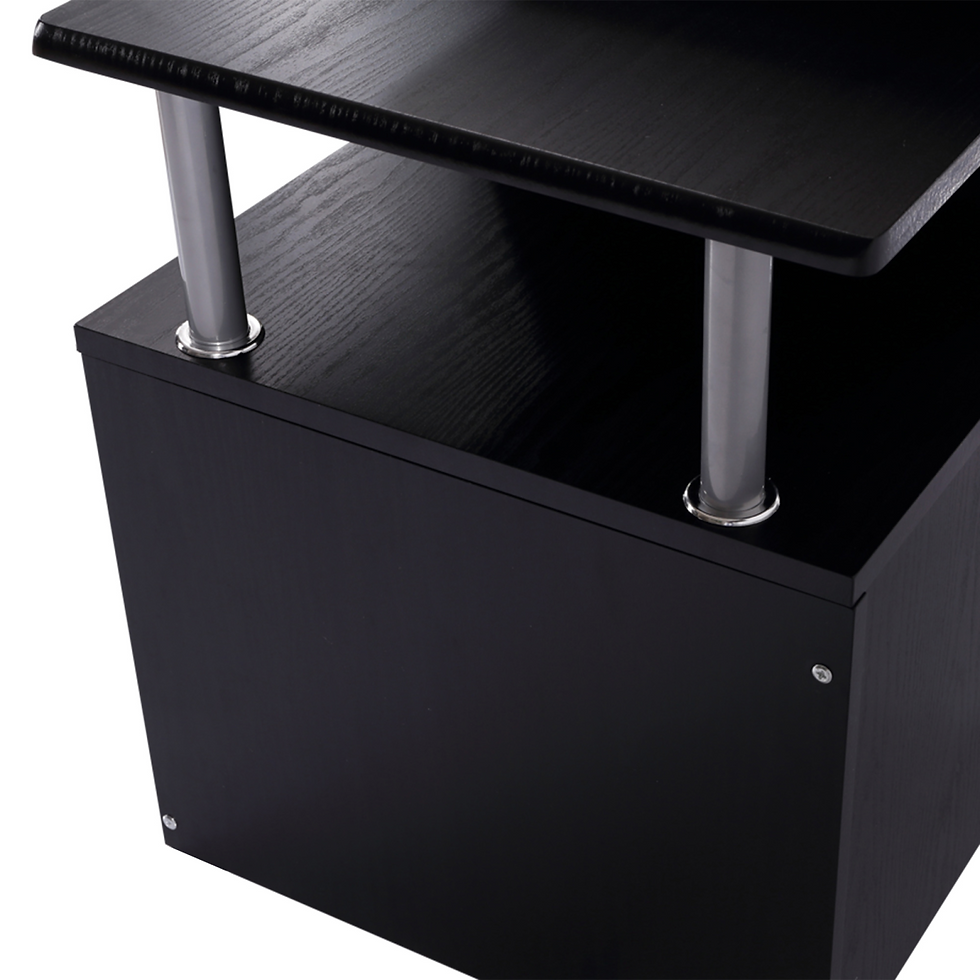 Thumbnail: HOMCOM Wood Computer Desk with Pull-Out Keyboard Tray, Shelves & Storage