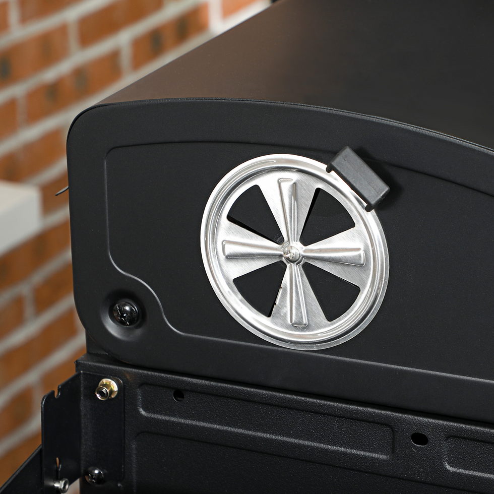 Thumbnail: Outsunny Dual Fuel BBQ Grill with Wheels, Warming Rack, Black