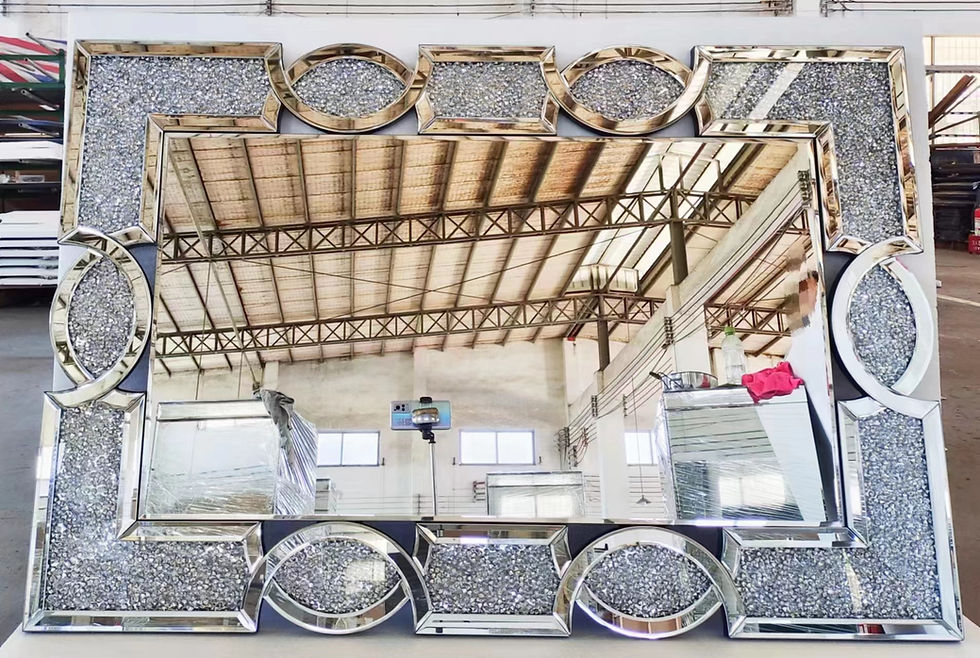 CDWM_04 Crushed Diamond Rectangular Wall Mirror 120x80cm