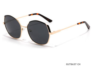 Polygon gold metal sunglasses tortoise temple dark lens, wholesale OEM ODM bulk B2B.