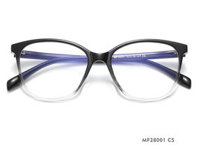 Women black gradient cat-eye TR90 blue light glasses clear lens MF28001 C5 — JaneyCheers Eyewear