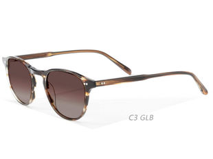 Tortoise acetate round sunglasses brown gradient lens, wholesale OEM custom logo bulk B2B.