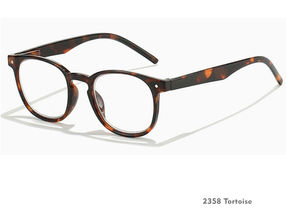 Retro round keyhole tortoise blue light reading glasses 2358 — JaneyCheers Eyewear