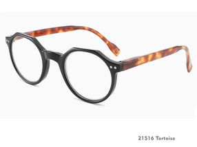 Classic full rim round tortoise blue light reading glasses 21516 — JaneyCheers Eyewear