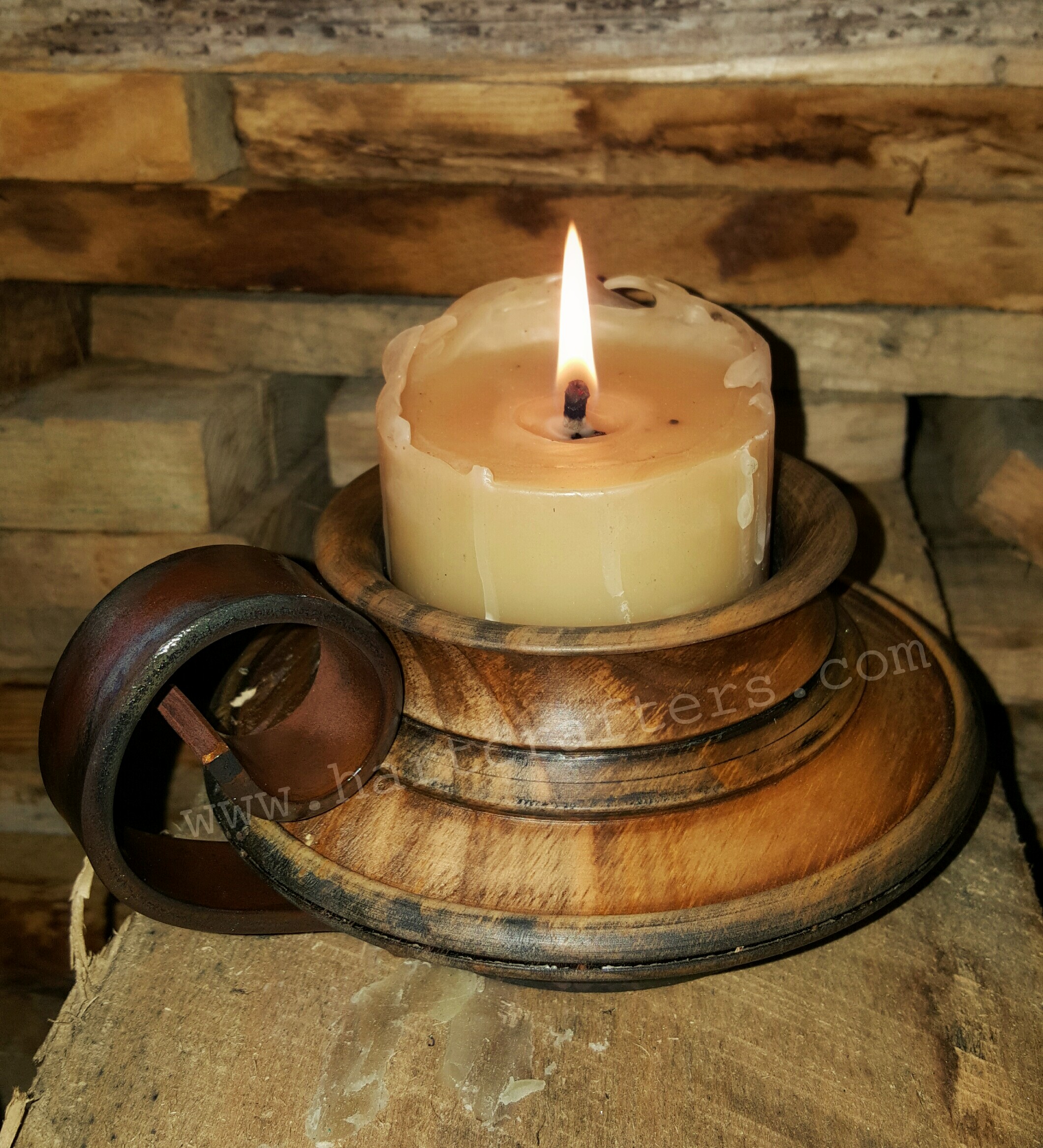 Turned candle holders