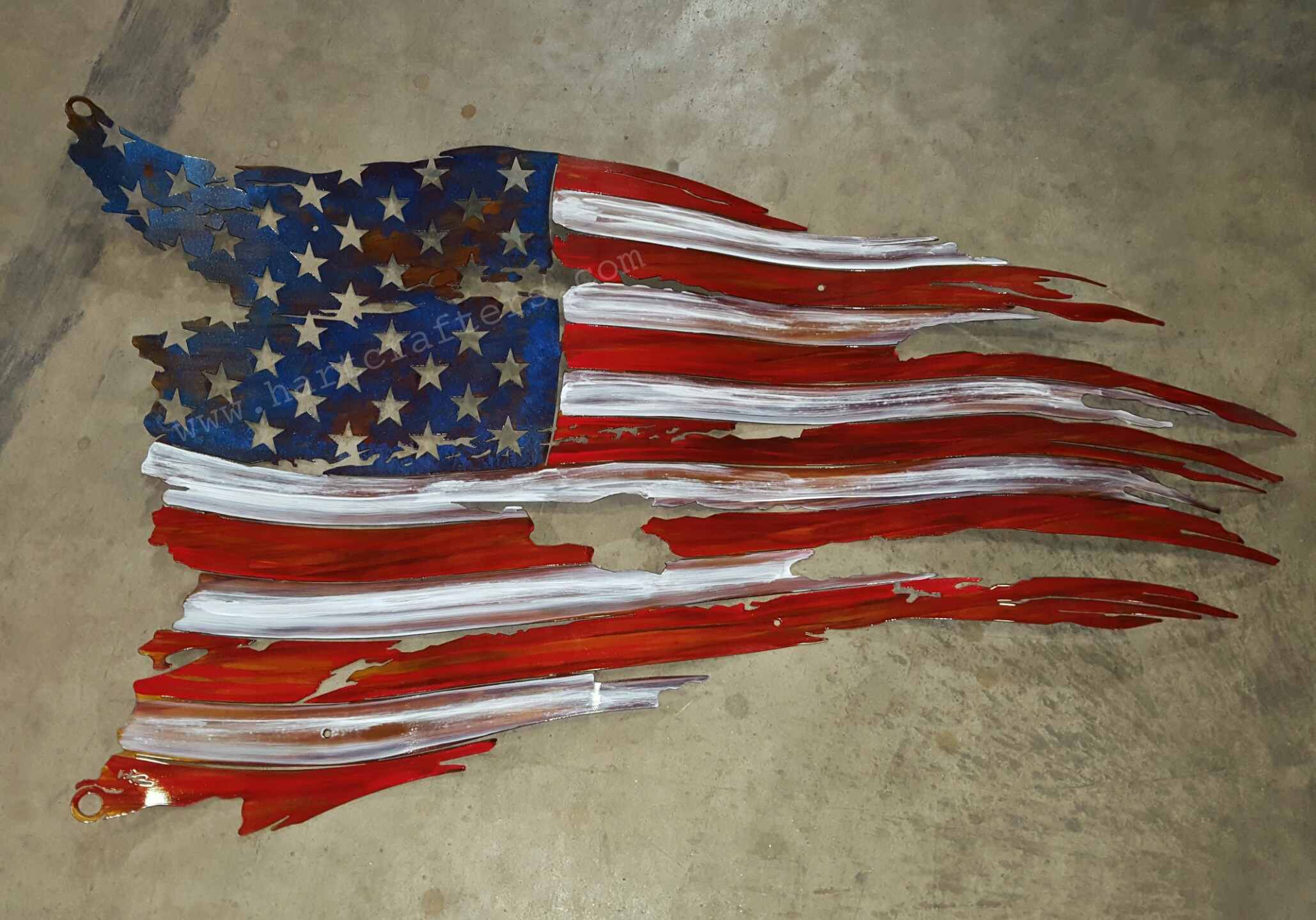 Rustic American flags