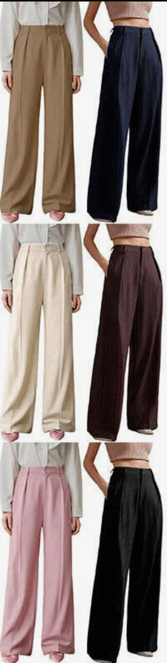 Thumbnail: High-Waist Wide Leg Trouser Pants 