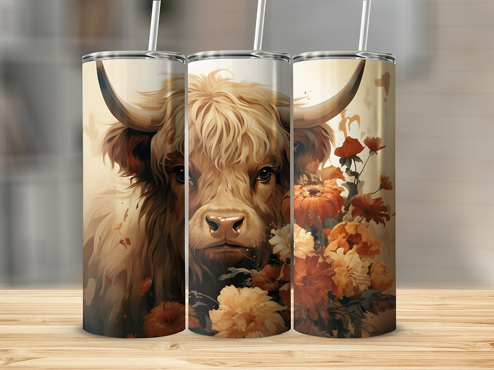 Highland Cow #35 Tumbler 20 oz Stainless Steel Tumbler with lid