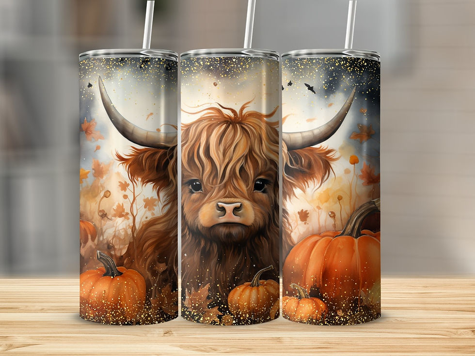 Highland Cow #24 Tumbler 20 oz Stainless Steel Tumbler with lid and stra