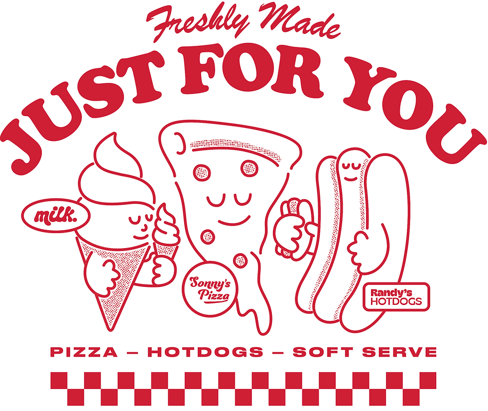 Freshly made, just for you - Sonny's pizza logo