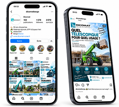 Gestion des réseaux sociaux de Dicomat par Vista Creazione