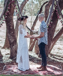 Wedding Ceremony under the gums Wisps of Wool