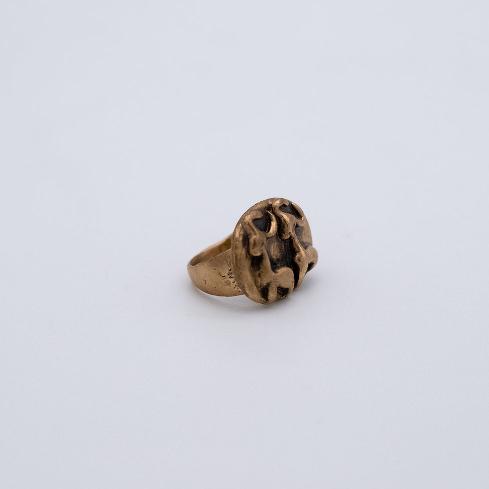 Thumbnail: Chalcolithic Oxen Ring – Handmade Bronze Statement Ring