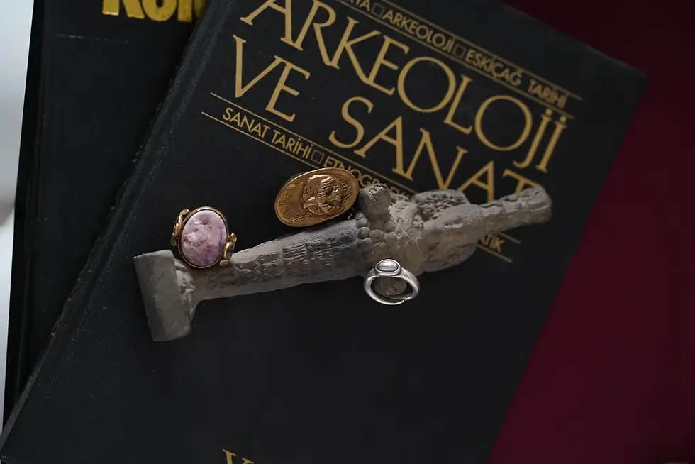 Thumbnail: Ancient Roman Hammered Silver Ring – Vax Cast Mythological Signet