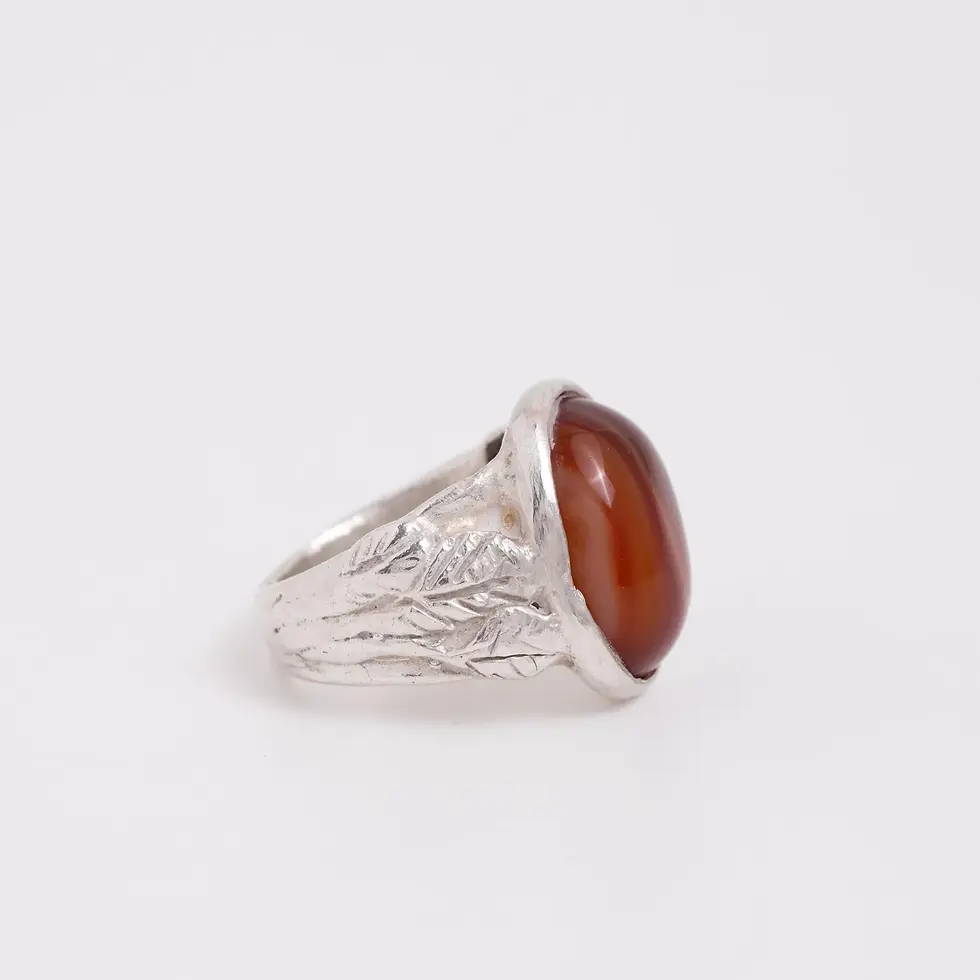Thumbnail: Red Veined Agate Silver Ring – Handmade Ancient Roman Vax Cast Jewelry