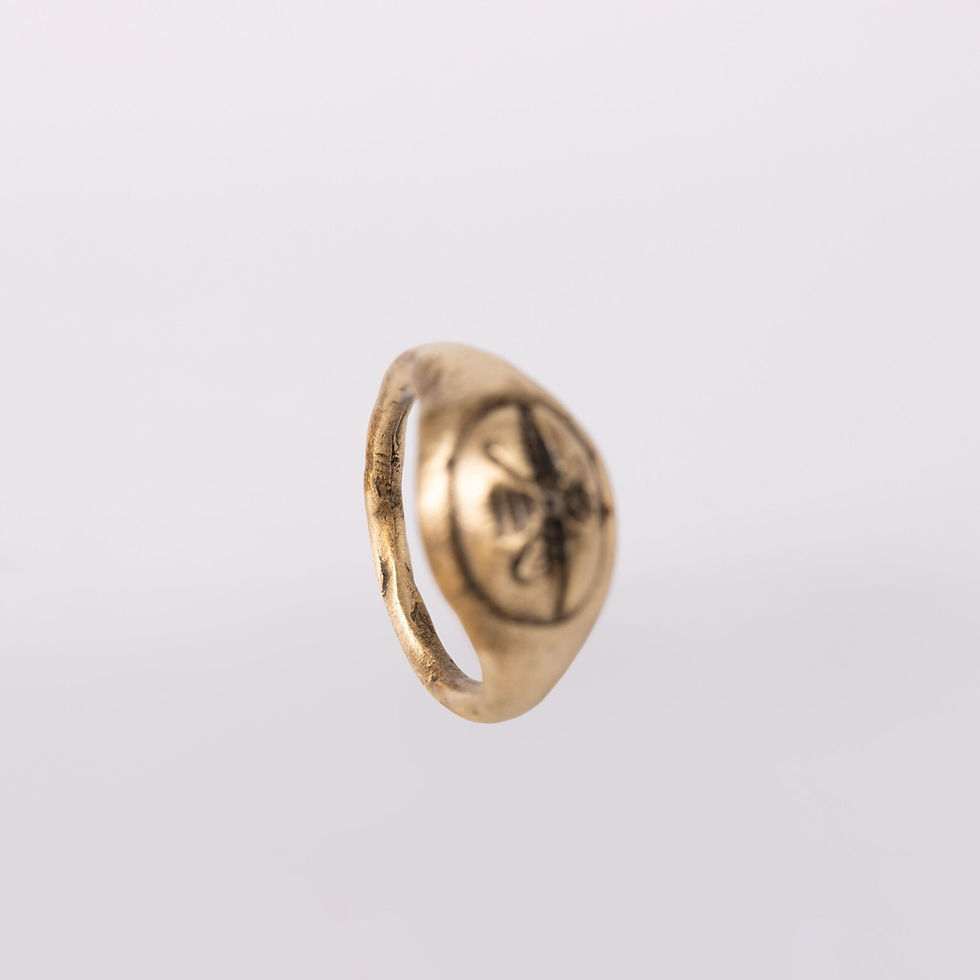 Thumbnail: Eagle Symbol Bronze Ring – Handmade Roman Intaglio Vax Cast Signet, Adjustable