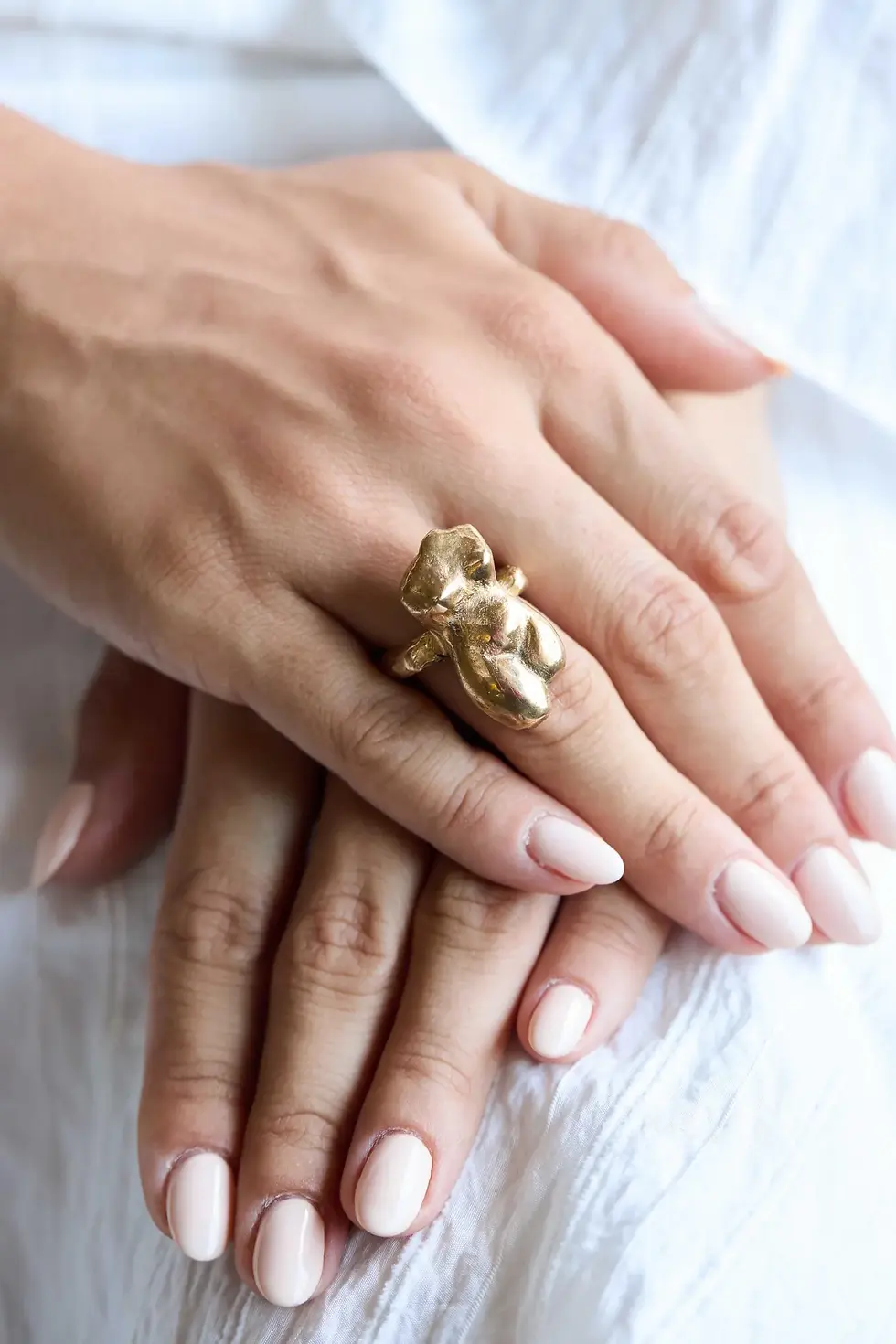 Thumbnail: Female Torso Bronze Ring – Ancient Roman Sculpture Jewelry