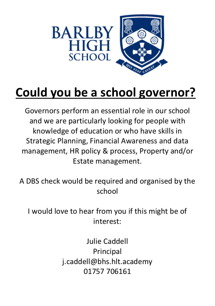 Barlby High School Governor Advert