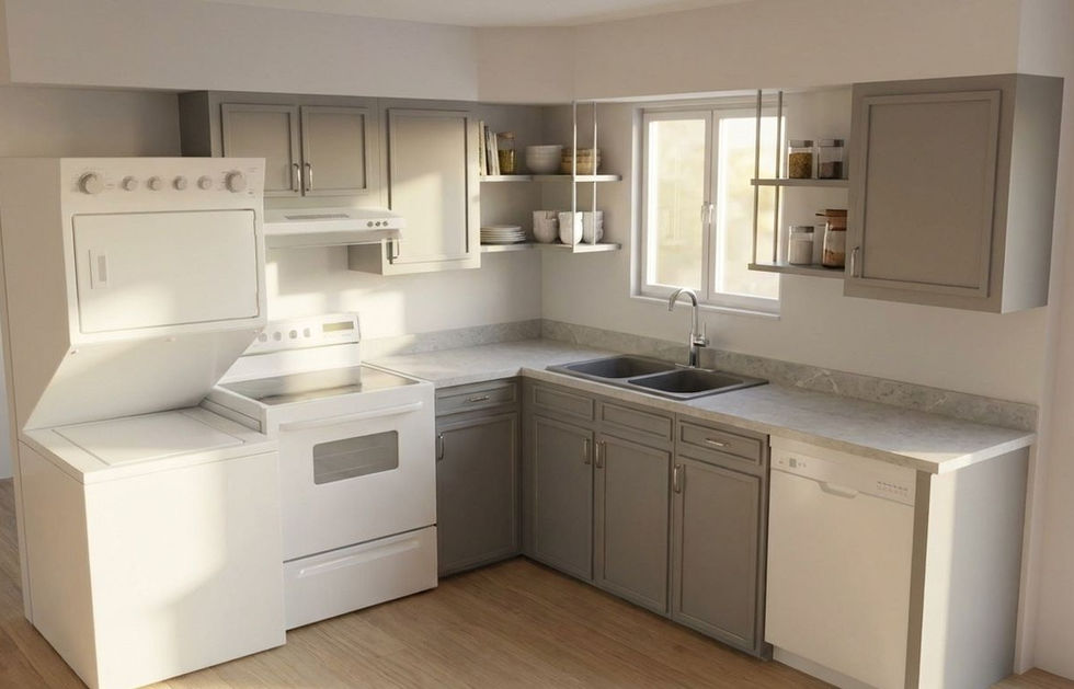 Realistic proposed kitchen.