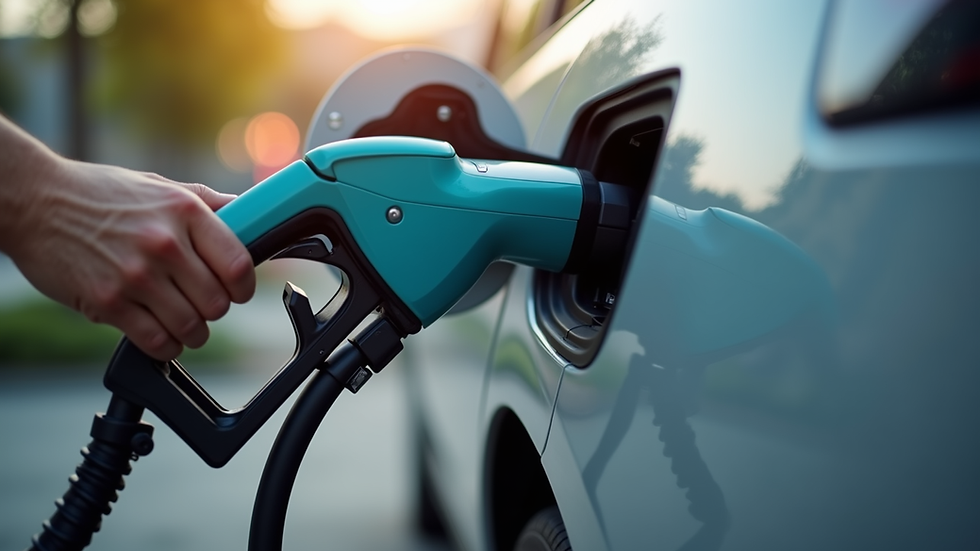 Close-up view of an electric vehicle charging port being serviced