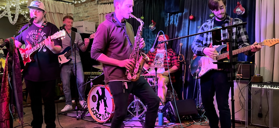 Dogzilla band photo - 5 piece full band shot at Konrad's Xmas show.jpeg