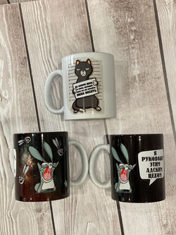 Белая кружка с печатью