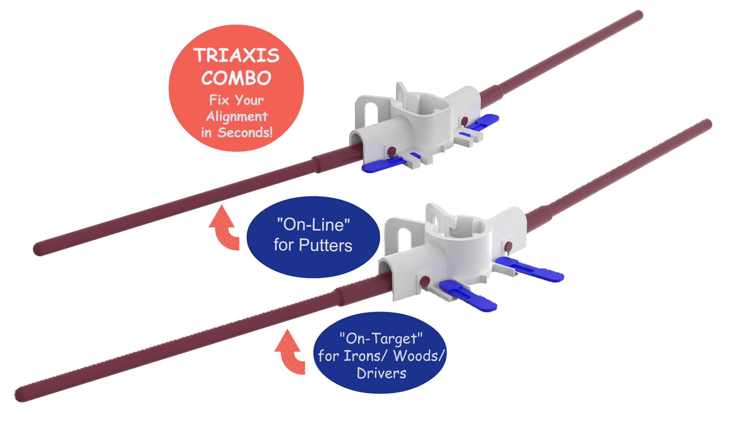 Tri Axis Golf Aligner Combo (Putter + Irons/Woods)