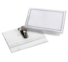 תג שם מפלסטיק עם סיכת בטחון וקרוקודיל