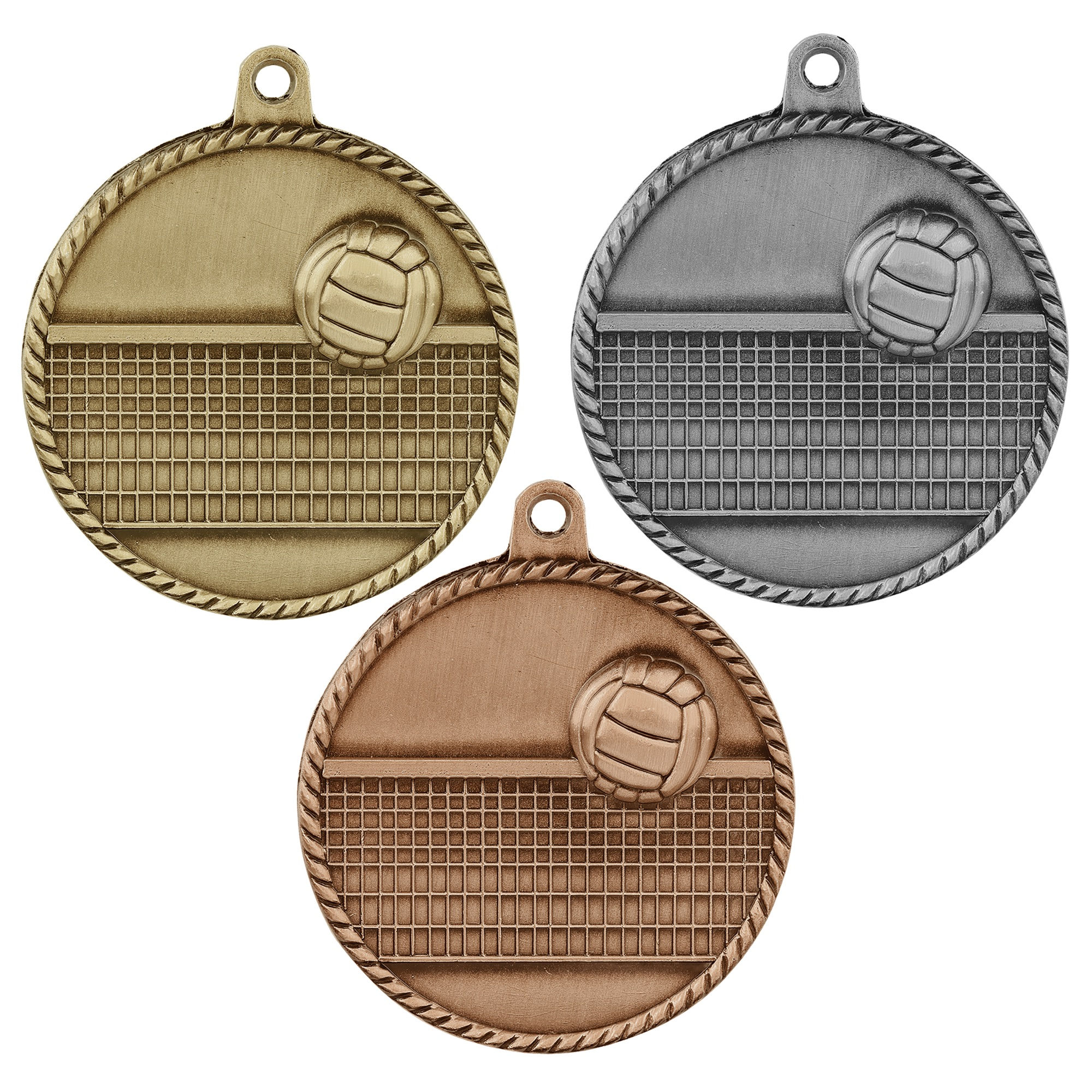 2" Volleyball High Relief Medal with Ribbon