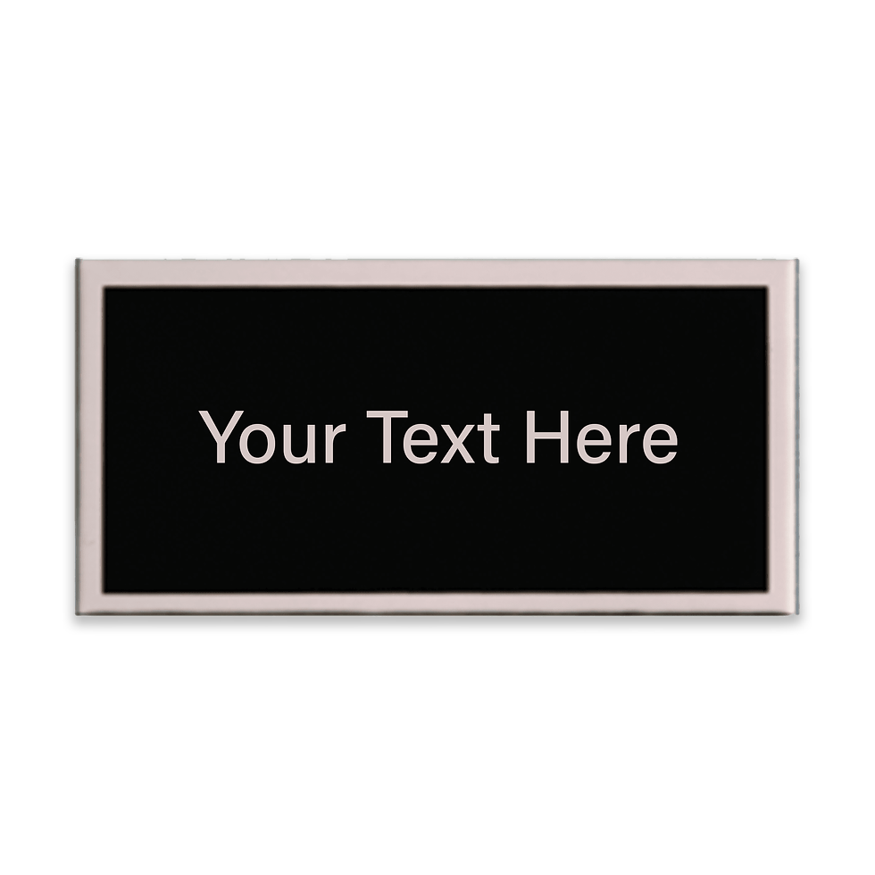 Thumbnail: 3” × 1.5” Black Aluminum Plate with Silver Border