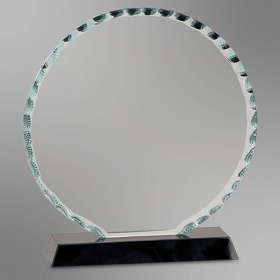 Thumbnail: Round Facet Crystal Award on Black Base | 3 Sizes