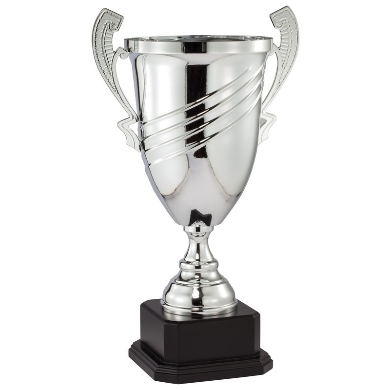 Thumbnail: Italian Metal Cup Trophy on Ebony Wood Base | 3 Sizes | 2 Colors