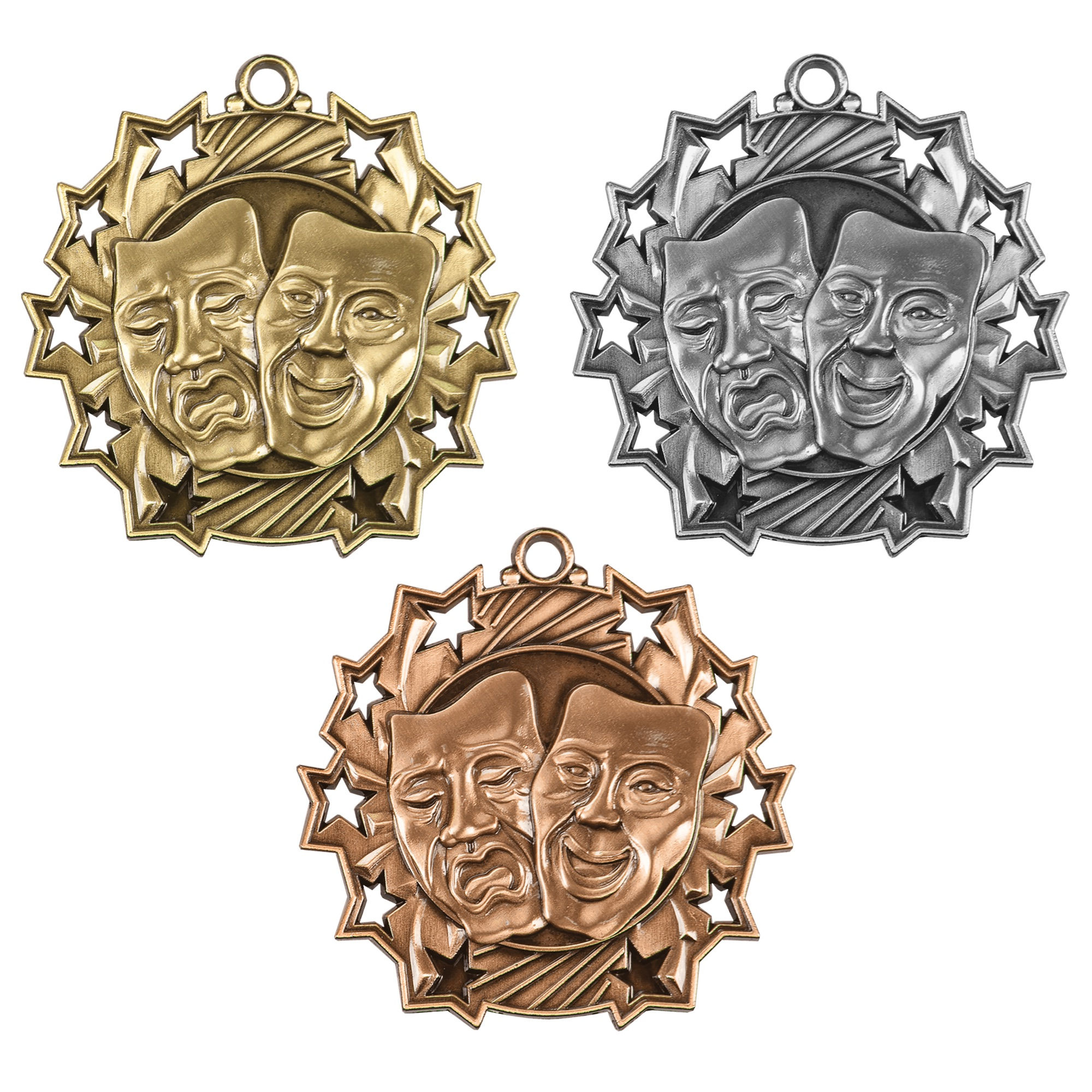 2.25” Drama Ten Star Medal with Ribbon