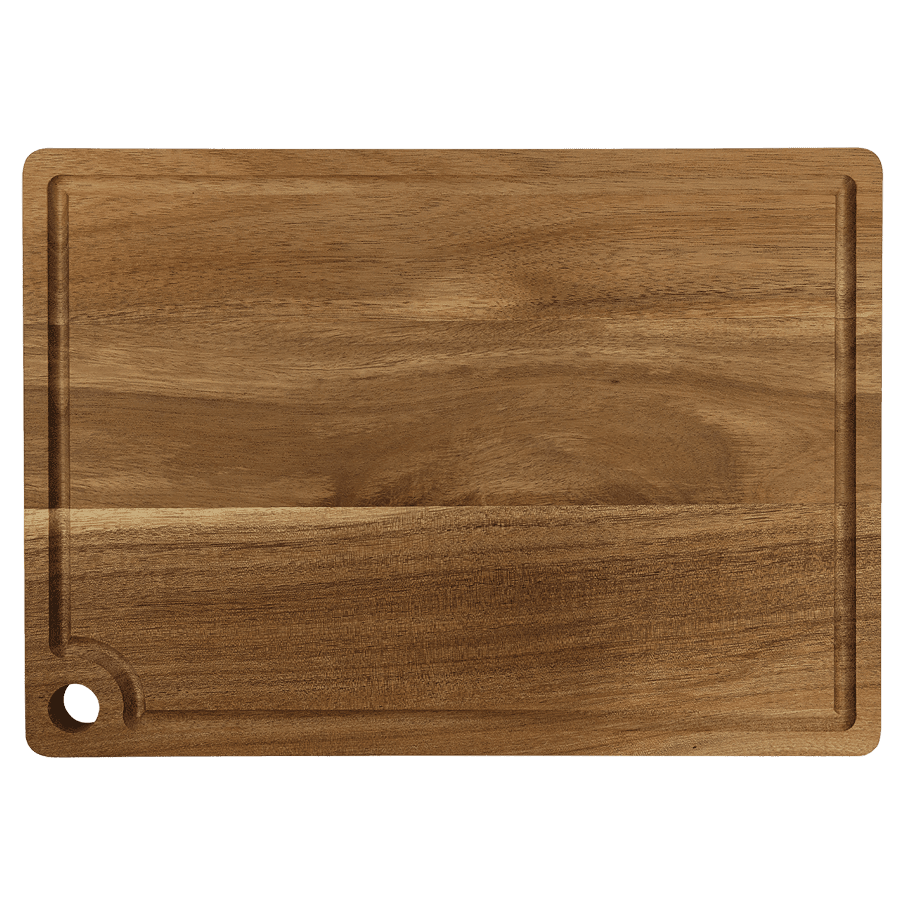11.5” x 8.75” Acacia Cutting Board with Drip Ring & Corner Hole