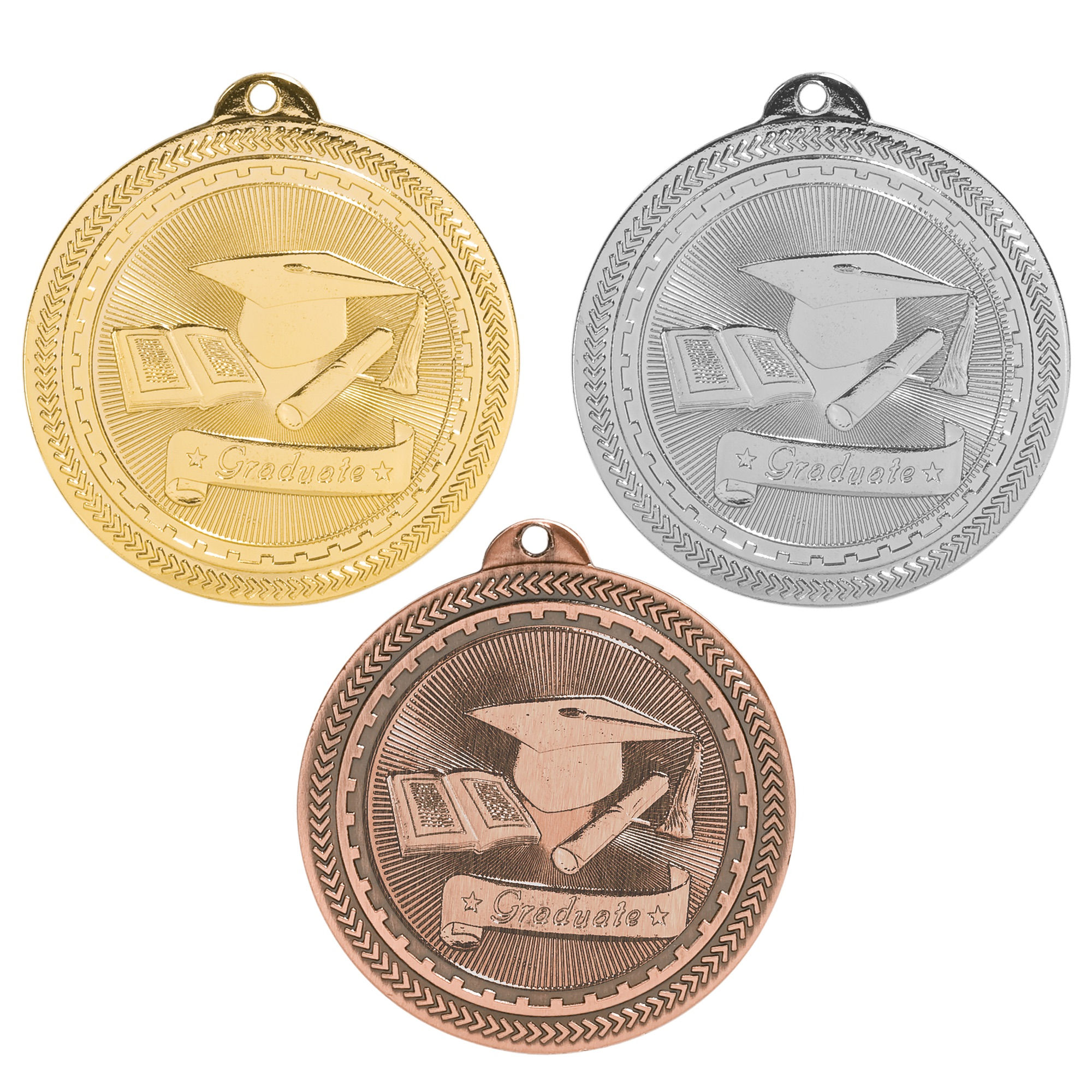 2" Graduate BriteLazer Medal with Ribbon