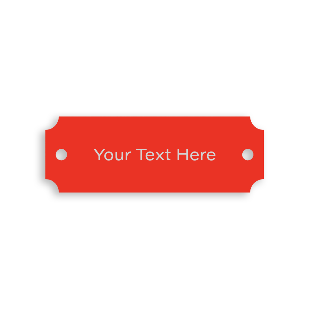 2.5” x 1” Red Aluminum Engraving Plate with 2 Screws