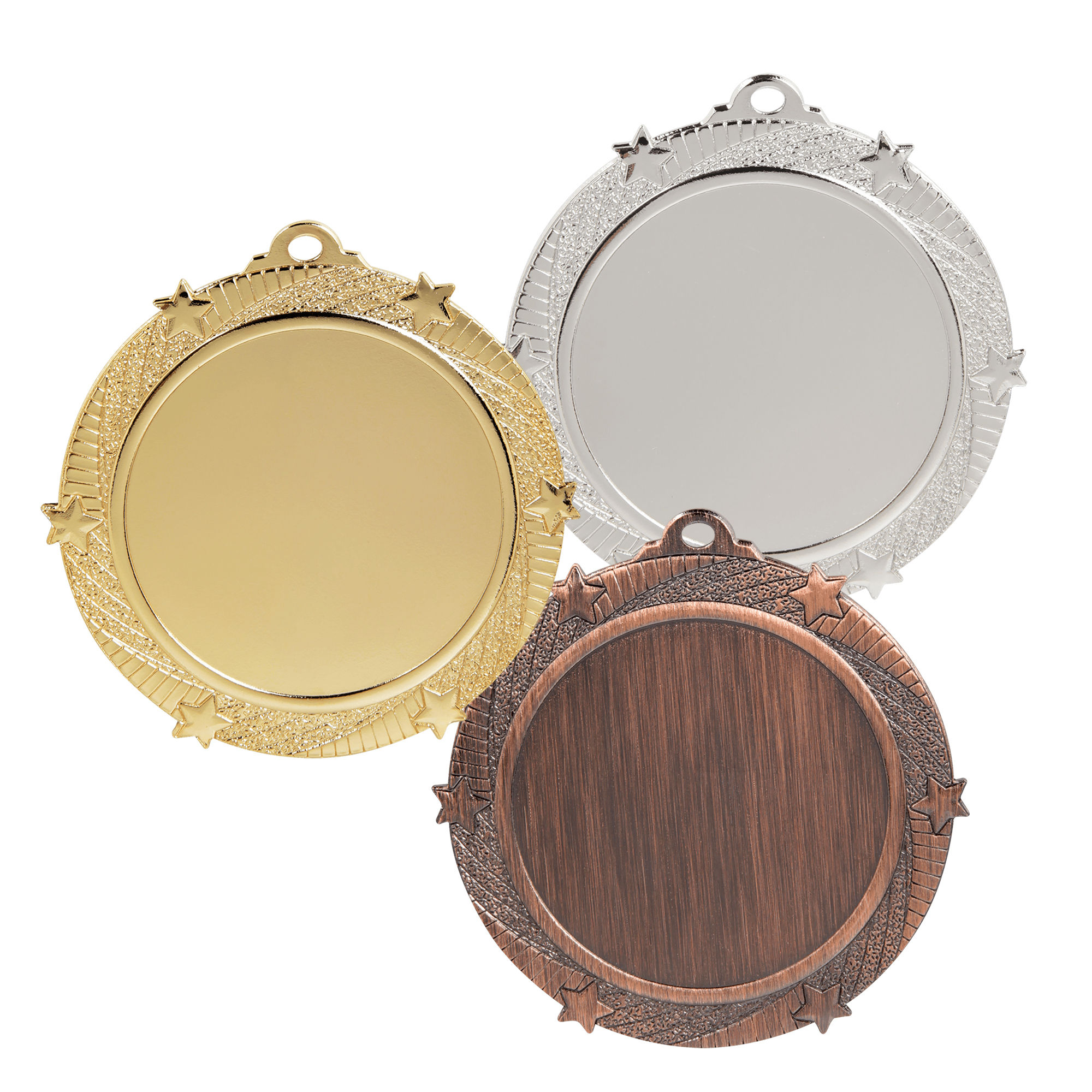 2.75” 6-Star Insert Medal with Ribbon, Engraved Insert Included
