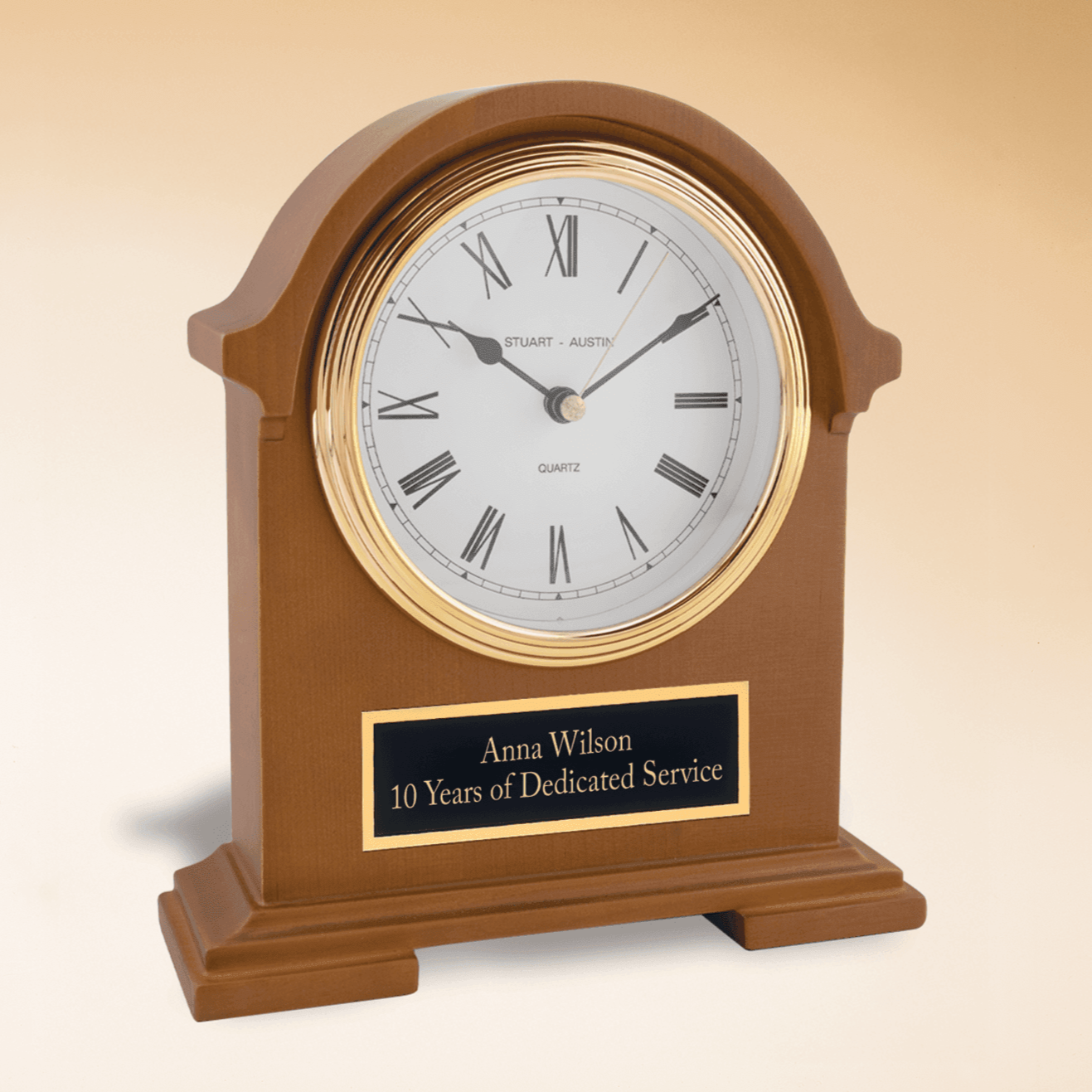 7.5” x 8.5” Napoleon Style Clock in Mahogany Finish