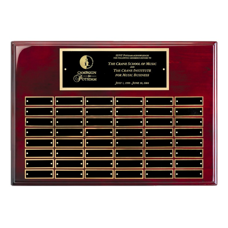 20” × 14” Barhill High-Gloss Piano-Finish Perpetual Plaque | 48 Plates