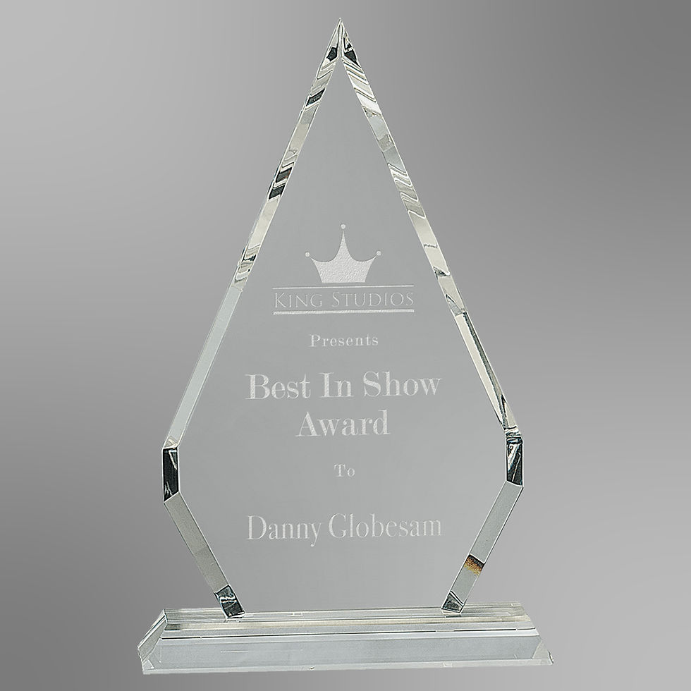 Thumbnail: Crystal Diamond on Clear Pedestal Base | 3 Sizes
